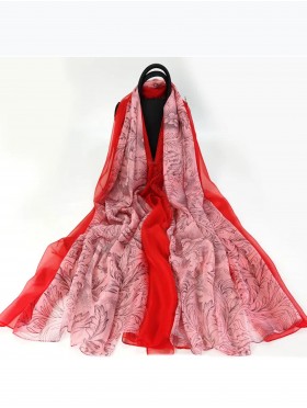 Large Chiffon Floral Fashion Scarf